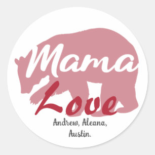 Adesivo Mama Bear Mãe Nomes De Crianças Personalizados Per
