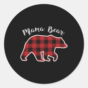 Adesivo Mama Bear Mulheres Vermelho Xadrez Natal Família d