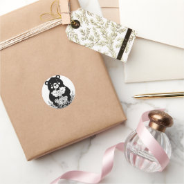 Adesivo Mama Bear with Two Cubs Heart Line Art Design