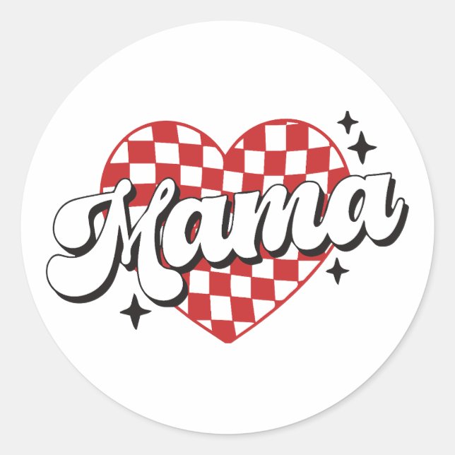 Adesivo Mama Checkered Heart (Frente)