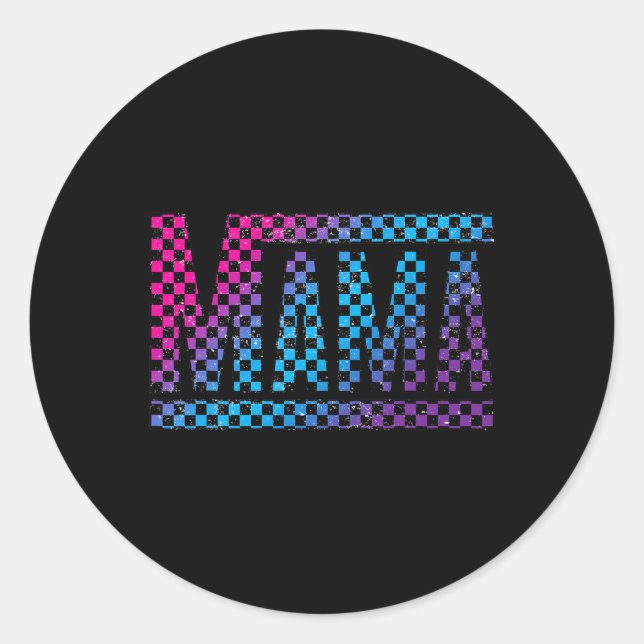 Adesivo Mama Checkered Mommy New Mom Happy Mothers Day Mom (Frente)