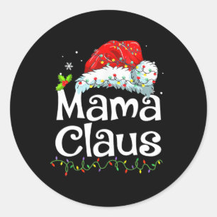 Adesivo Mama Claus Pijama de Natal Família Combinando Xmas