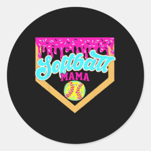 Adesivo Mama do Softbol Gotejamento Sorvete Gotejando Dia 