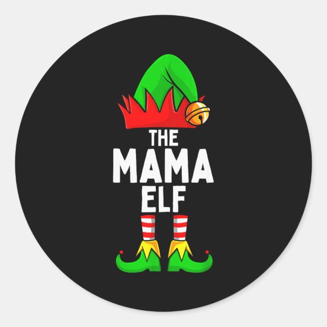 Adesivo Mama Elf Matching Family Christmas Women  (Frente)