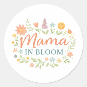 Adesivo Mama Em Flor Design Tipográfico Floral de Primaver