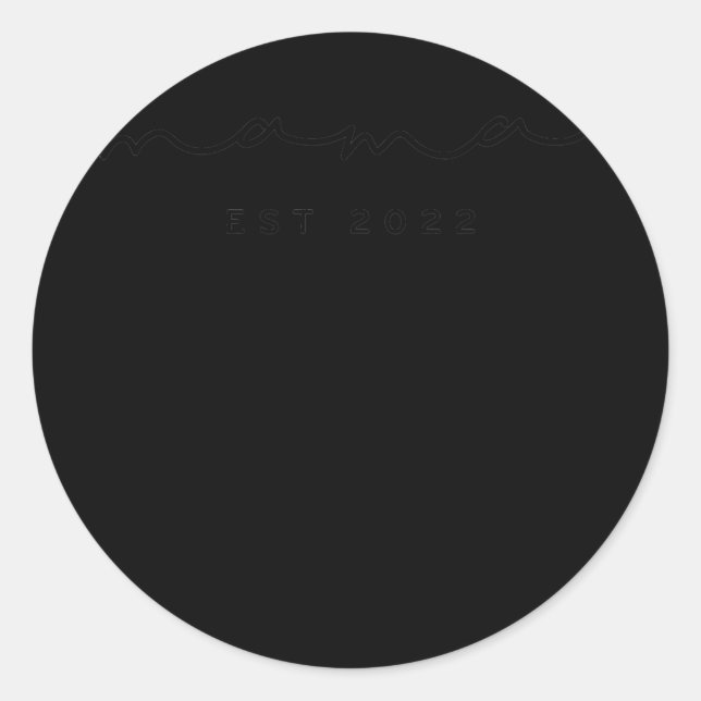 Adesivo Mama Est 2022 New Mom Announcement Simple Design  (Frente)