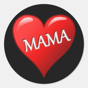 Adesivo Mama Heart com fundo preto