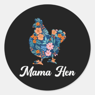 Adesivo Mama Hen Dia de as mães Galinha Floral Fazenda