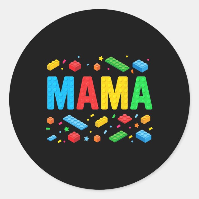 Adesivo Mama Master Builder Building Bricks Engraçado M (Frente)