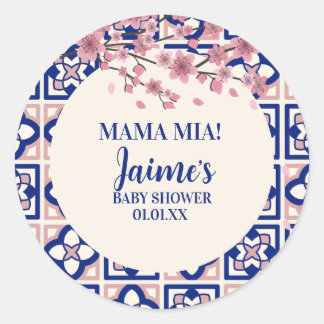 Adesivo Mama Mia Baby Shower Cherry Blossoms