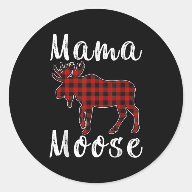 Adesivo Mama Moose Family Christmas Pajama Red&amp; Black  (Frente)