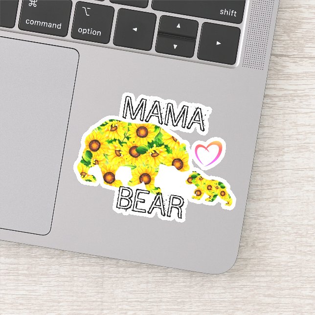 Adesivo Mama personalizada BEAR Sunflower Best Mãe Decal (Detalhe)
