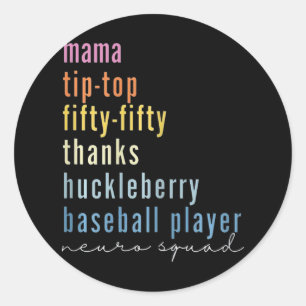 Adesivo Mama Ponta Cinquenta Obrigados Huckleberry Basebal