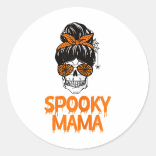Adesivo Mama Preguiçosa de Halloween Caveira Mensagem