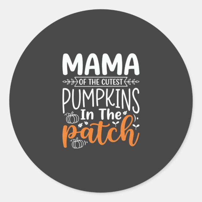 Adesivo Mama Pumpkins Patch Design de Halloween_1 (Frente)