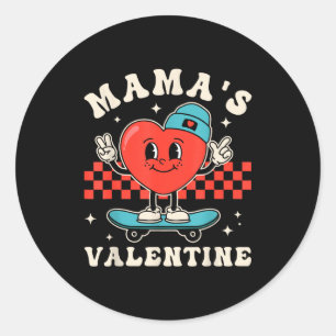 Adesivo Mama retrô é valentine coração fofo meninosRetr