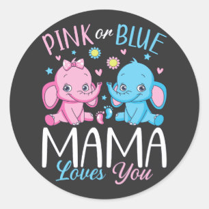 Adesivo Mama Rosa Ou Azul Te Ama Bebê Elefante