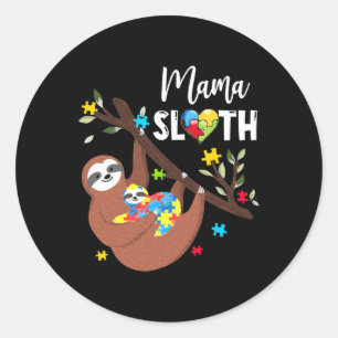 Adesivo Mama Sloth Quebra-cabeça Piece Autismo Sensibiliza