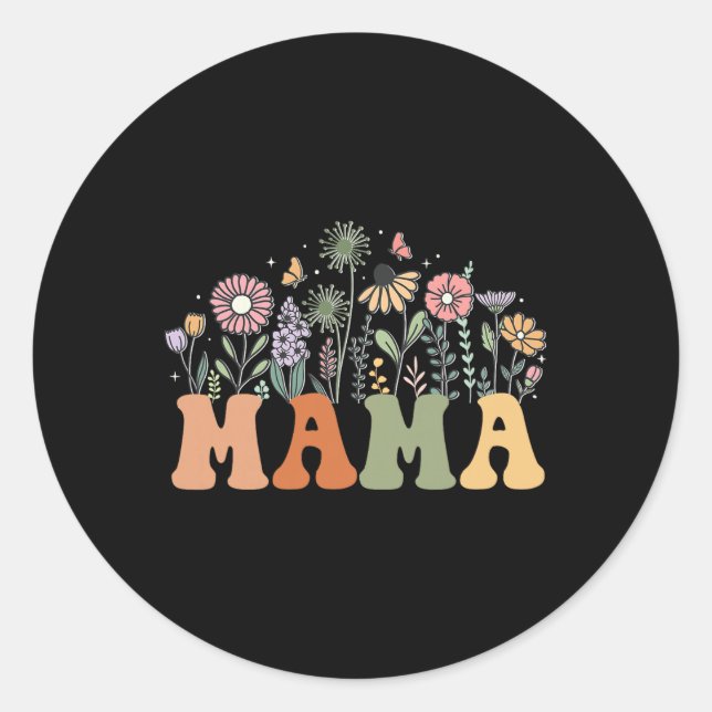 Adesivo Mama Wildflower Floral Birthday Baby Shower New Ma (Frente)