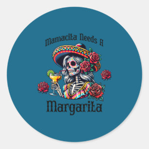 Adesivo Mamacita precisa de um esqueleto bêbado de margari