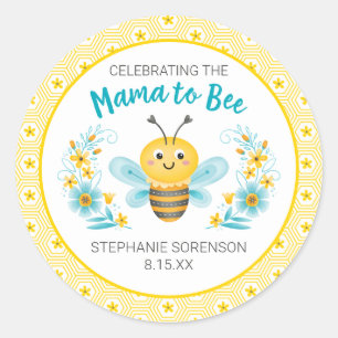 Adesivo Mamãe Amarela Linda para Chás de Bebê Abelha