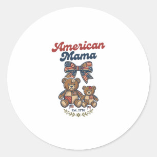 Adesivo Mamãe Americana Urso Patriótico Remendo Vetorial D