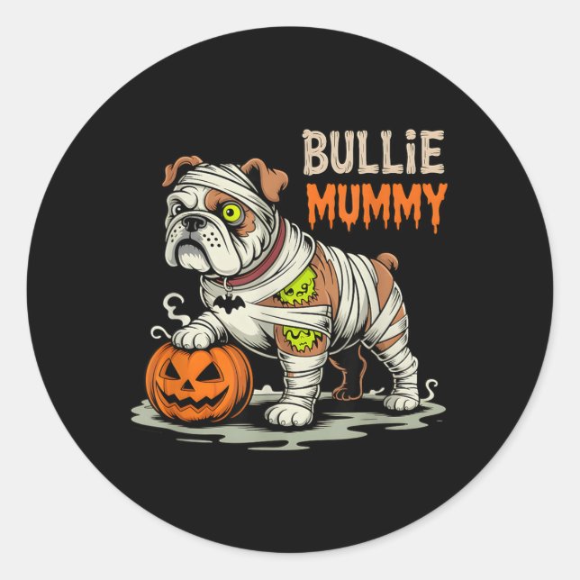 Adesivo Mamãe Bulldog de Halloween (Frente)