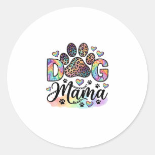 Adesivo Mamãe Cachorro Pata Leopardo Arco-íris Aquarela Co