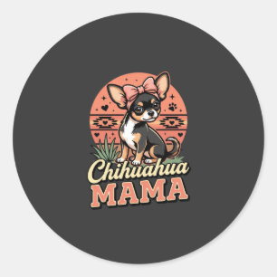 Adesivo Mamãe Chihuahua Fofa com Laço Mãe de Cachorro