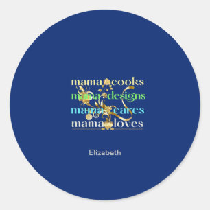 Adesivo Mamãe Cooks Design Mamãe Cares Mamãe ama