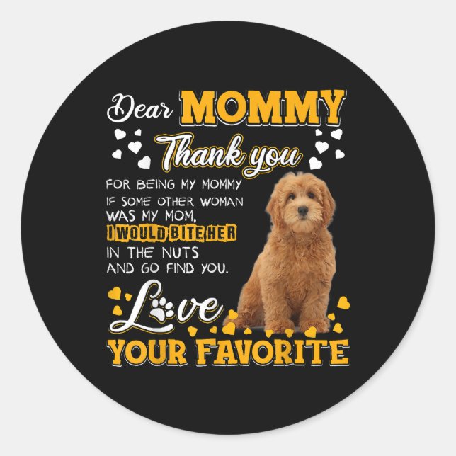Adesivo Mamãe De Goldendoodle Agradeço Por Ser Minha Mãe (Frente)