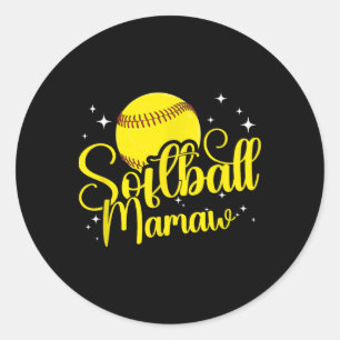 Adesivo Mamãe de Softbol de um Jogador de Softbol Mamãe