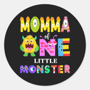 Adesivo Mamãe de um Pequeno Monstro Festa de 1º Aniversári