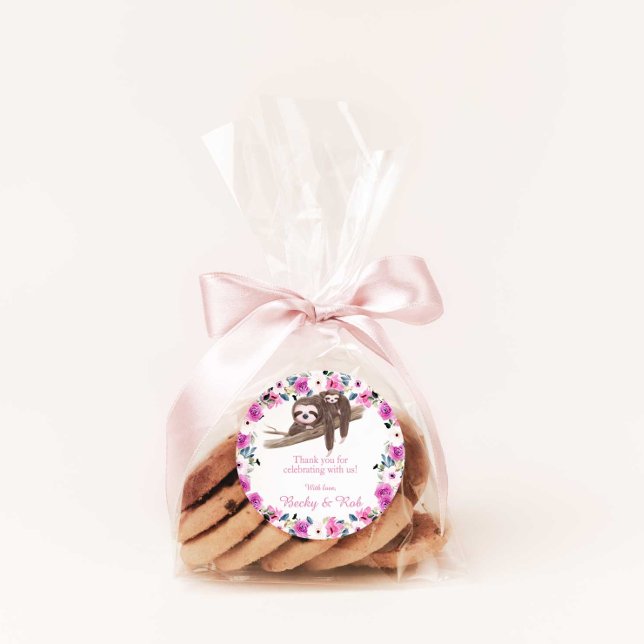 Adesivo Mamãe e Bebê Sloth, Obrigado, Táxi Redondo (Criador carregado)