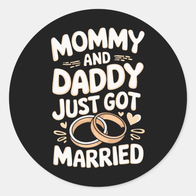 Adesivo Mamãe e Papai Acabaram de se Casar  (Frente)