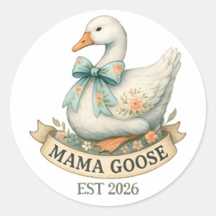 Adesivo Mamãe Gansa Fofa Animal de Fazenda Vintage Mãe Gan