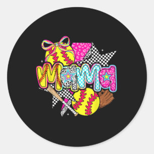 Adesivo Mamãe Mama Softball Dia do Softball Viba Mães