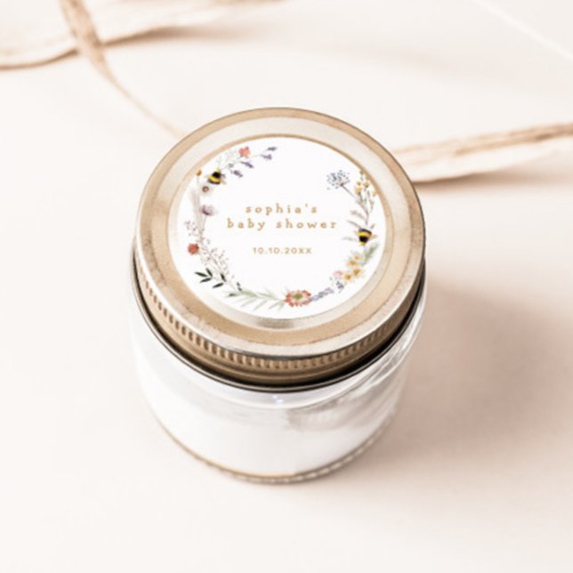 Adesivo Mamãe para Bee Wildflower Chá de fraldas (Criador carregado)