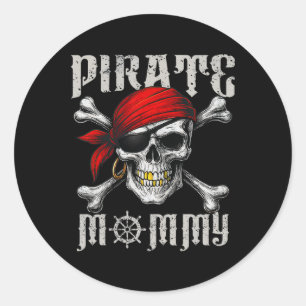 Adesivo Mamãe Pirata Jolly Roger Flag E Skull Crossbones