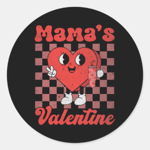 Adesivo Mamãe Retro Groovy é meu namorado Coração Fofo Men