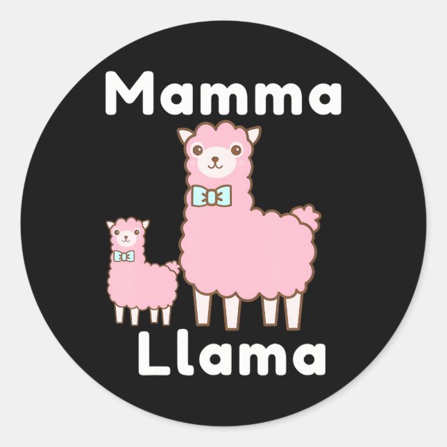Adesivo Mamãe Rosa Bonita Llama Novelty Funny Llama (Frente)
