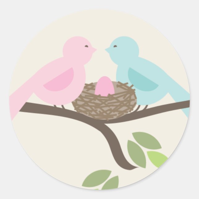 Adesivo Mamães E Aves Pais E Chá de fraldas De Ovos Rosa (Frente)