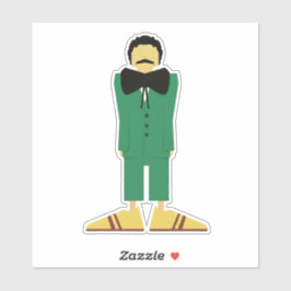 Adesivo  Man in Green Suit Art Retro Abstract