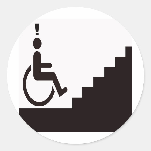 Adesivo man in wheelchair in front of steps (Frente)