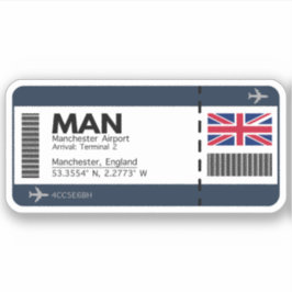 Adesivo MAN Manchester Boembarque Pass - England Viagem