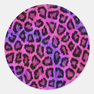 Adesivo Manchas de Pelo de Leopardo Rosa e Roxo Padrão