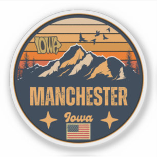 Adesivo Manchester, Iowa Ia, Estados Unidos