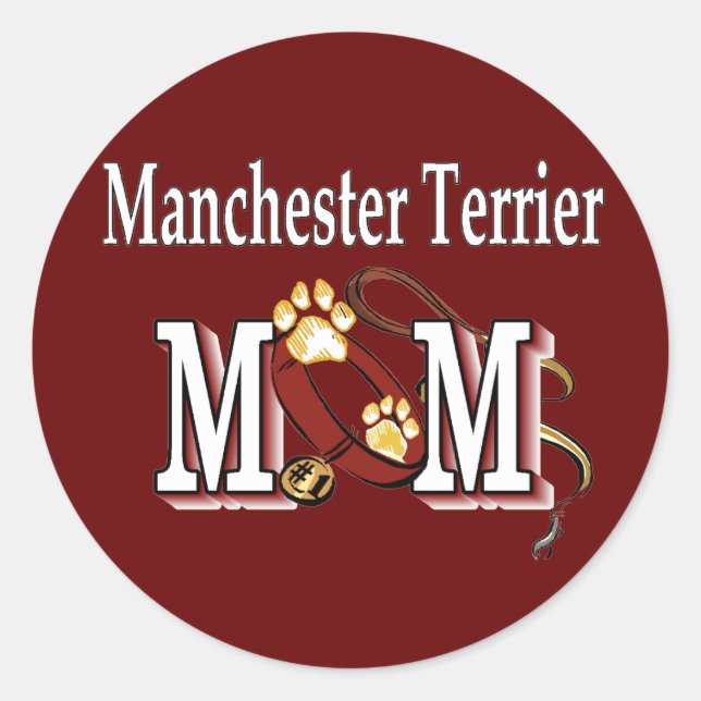 Adesivo Manchester Terrier MOM Gifts (Frente)