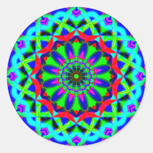 Adesivo Mandala abstrata de néon brilhante do