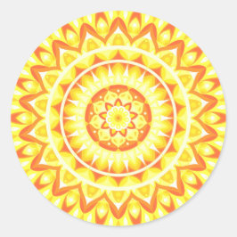 Adesivo Mandalá Amarelo Decal Boho Sol Brilhante Alegre